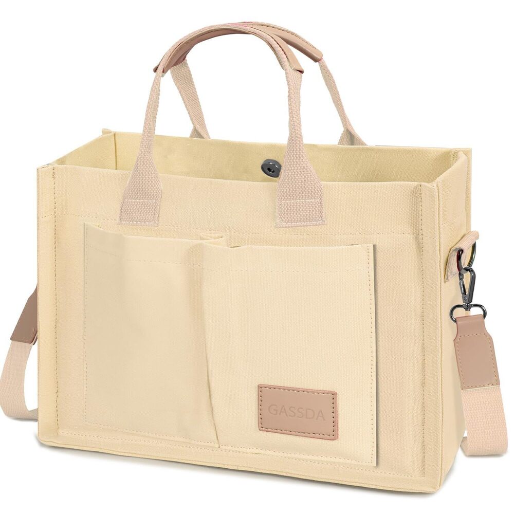 2020 Canvas Tote Bag Crossbody Work Purse with Pockets Top Handle Handbag